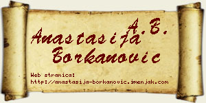 Anastasija Borkanović vizit kartica